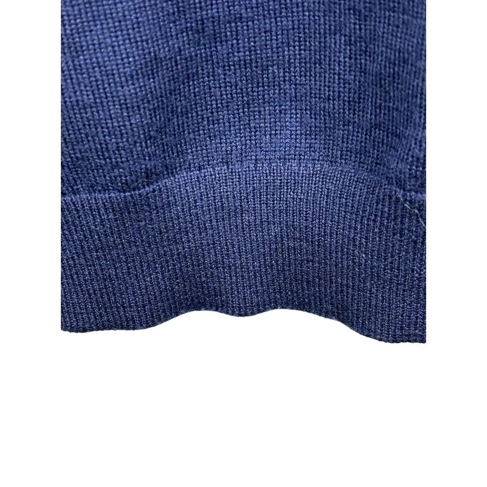 J. CREW 100% Merino Wool V-neck Sweater Blue Size‎ XLARGE